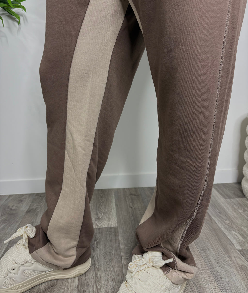 Ensemble Jogging Marron & Beige - Coupe Relax