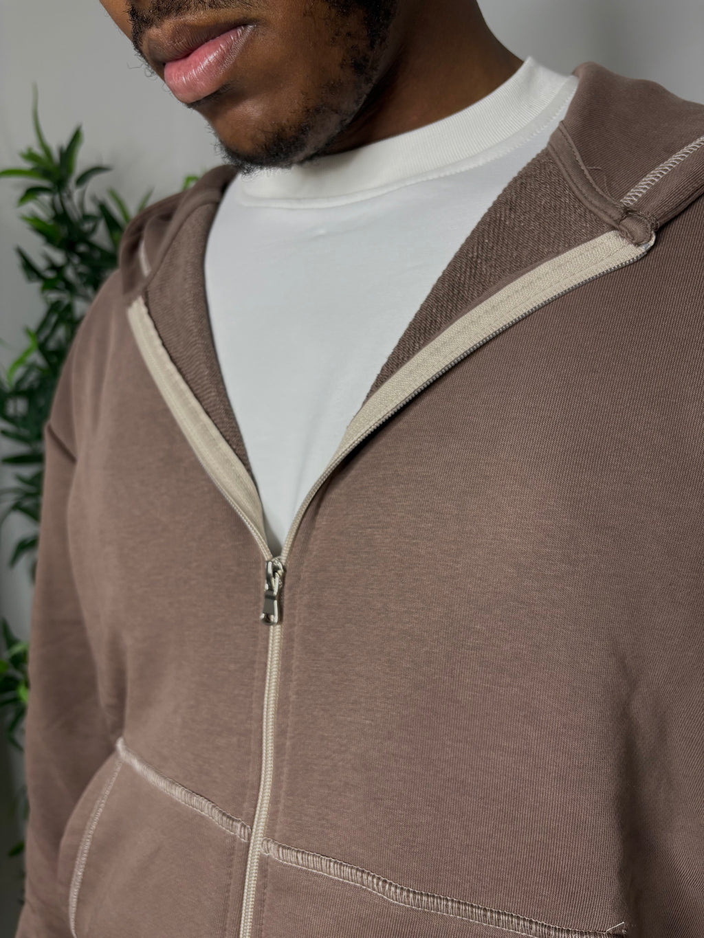 Ensemble Jogging Marron & Beige - Coupe Relax