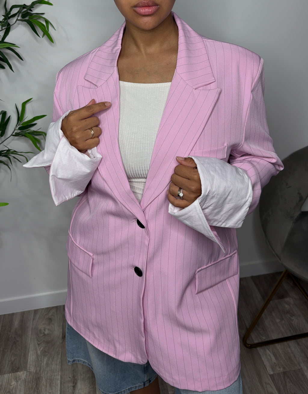 Veste Blazer Oversize Rayure