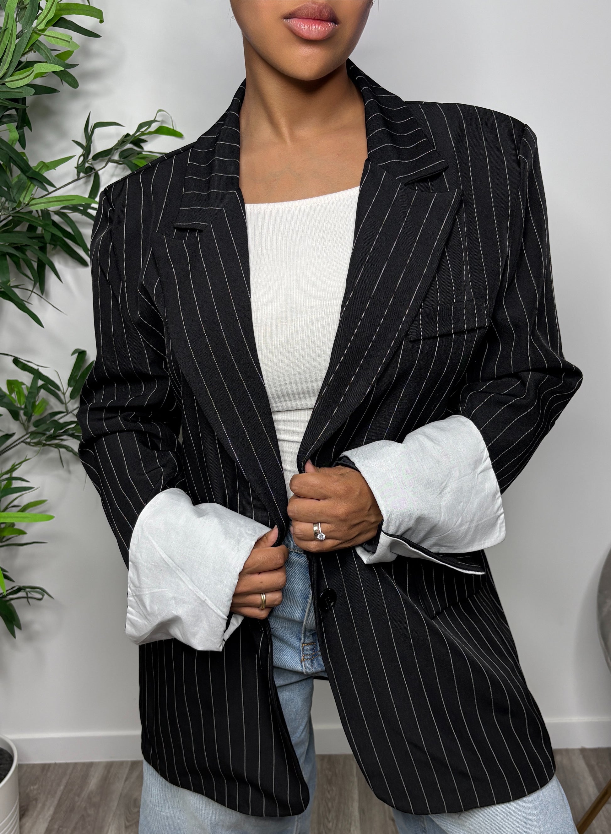 Veste Blazer Oversize Rayure