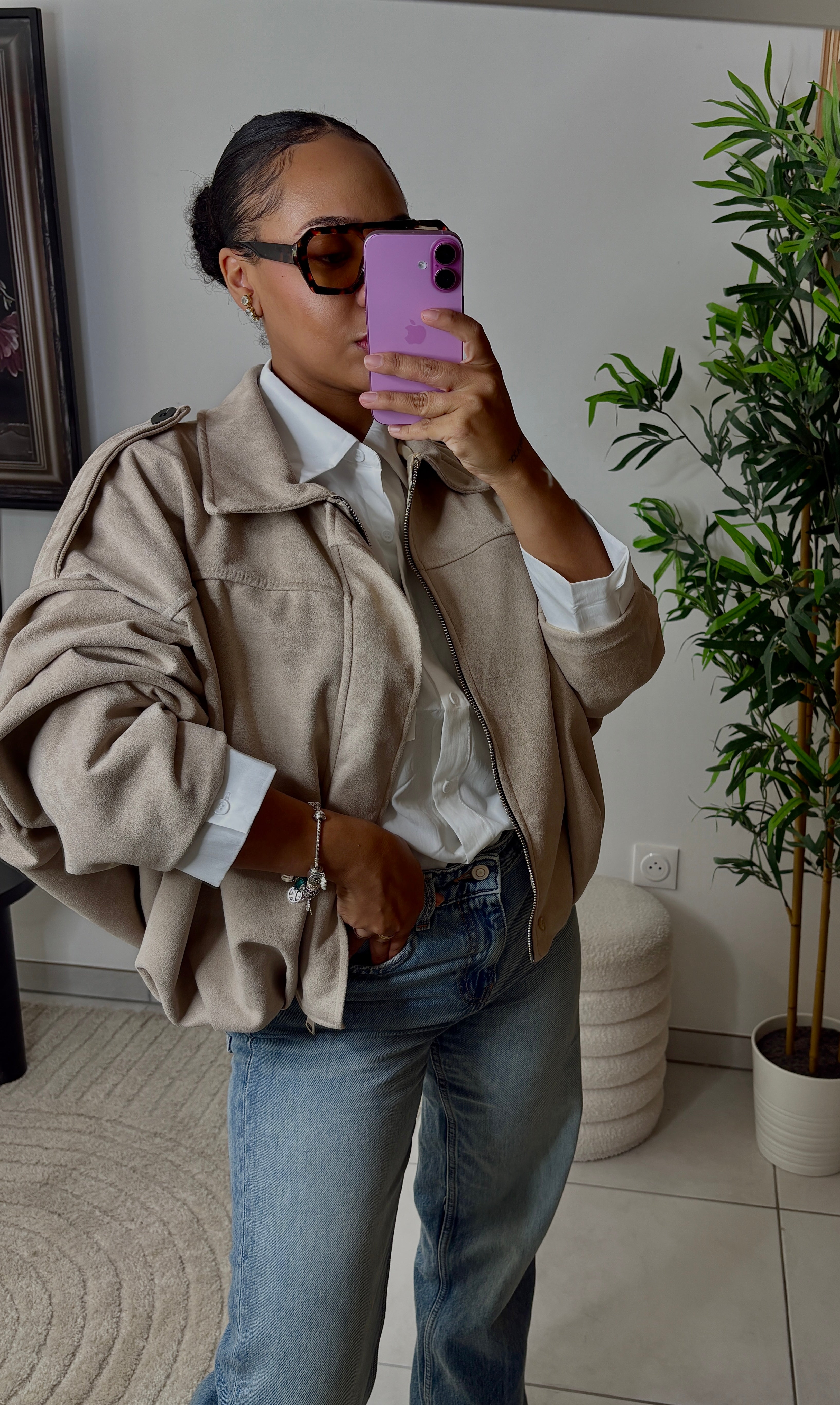 Veste SUÈDINE beige