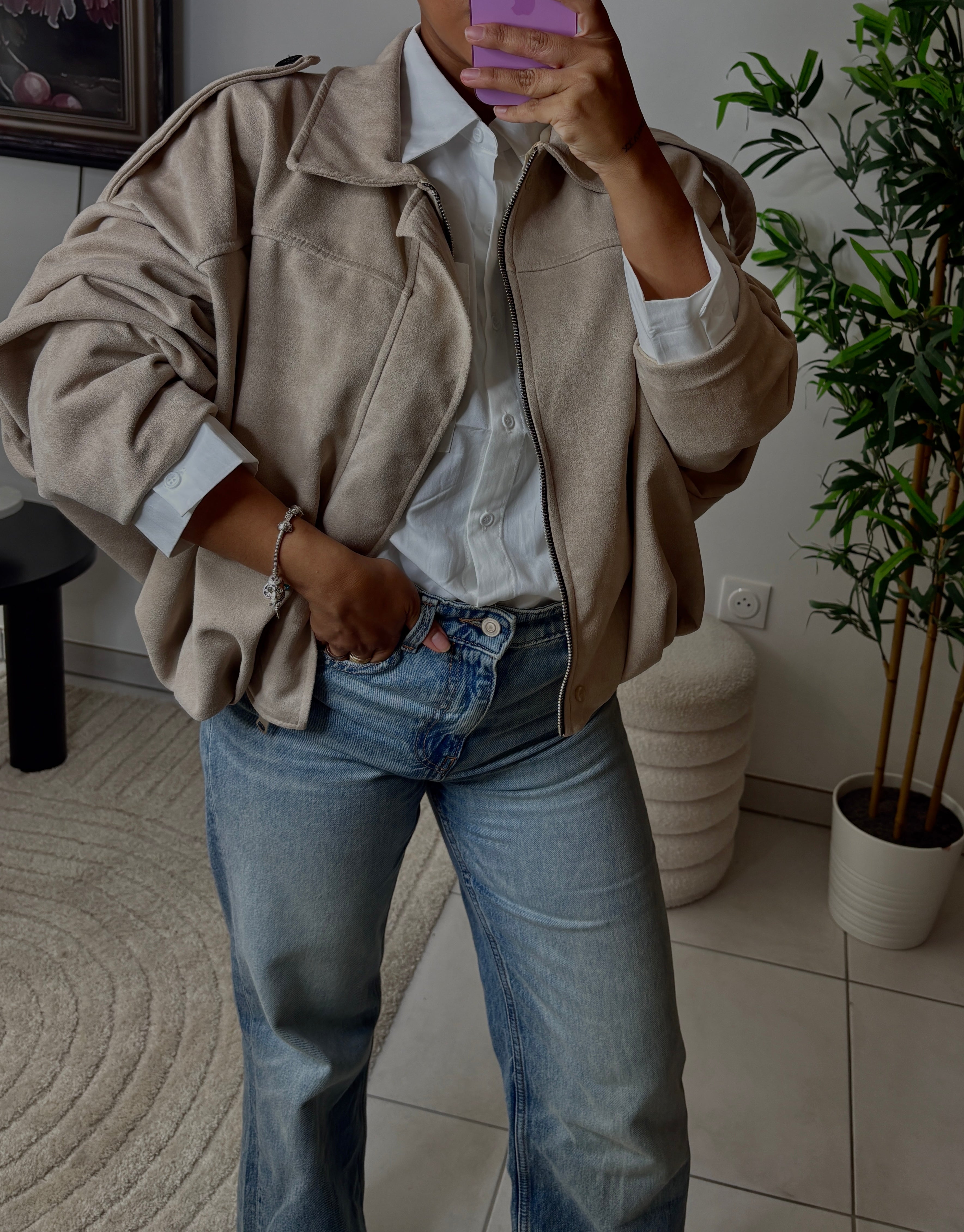 Veste SUÈDINE beige