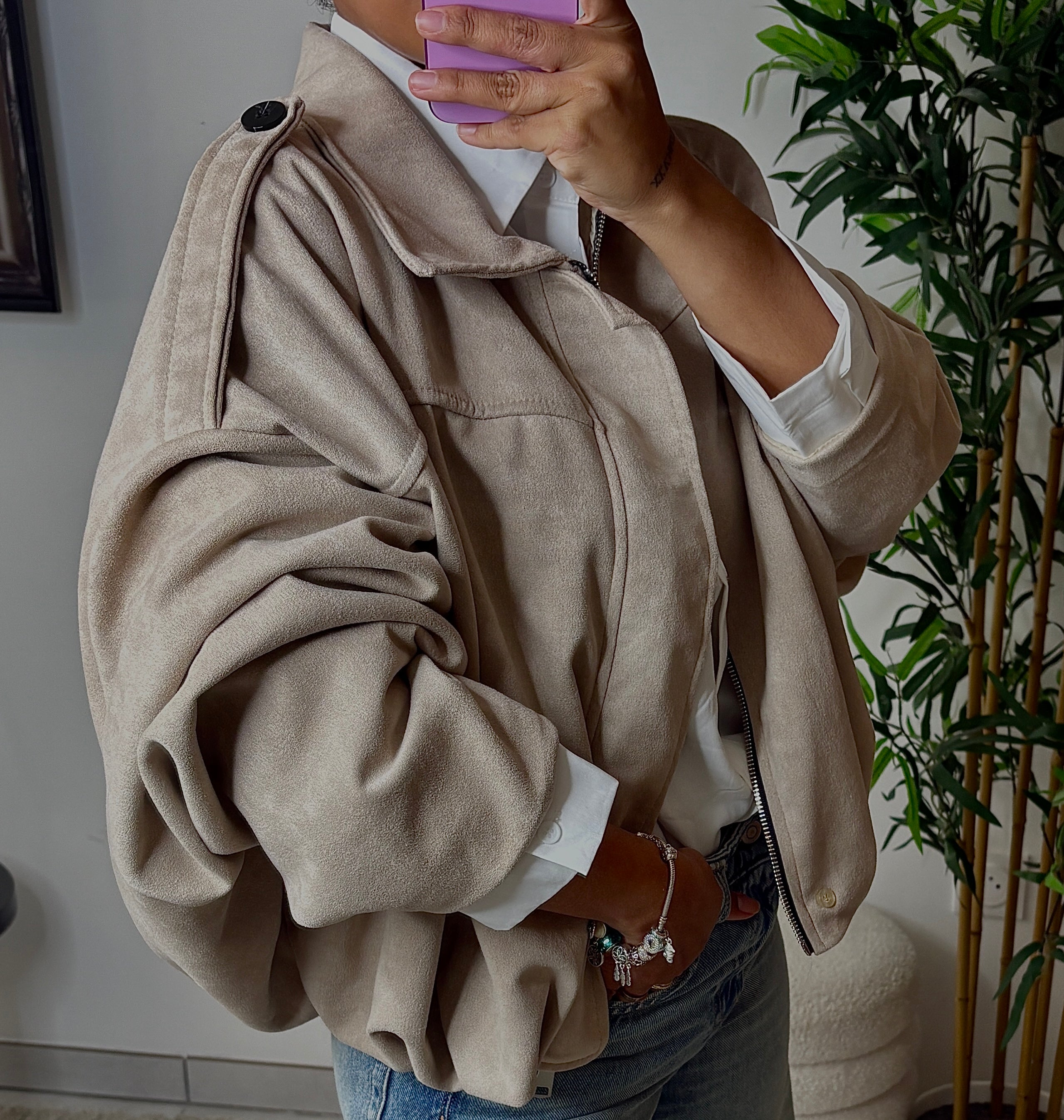 Veste SUÈDINE beige
