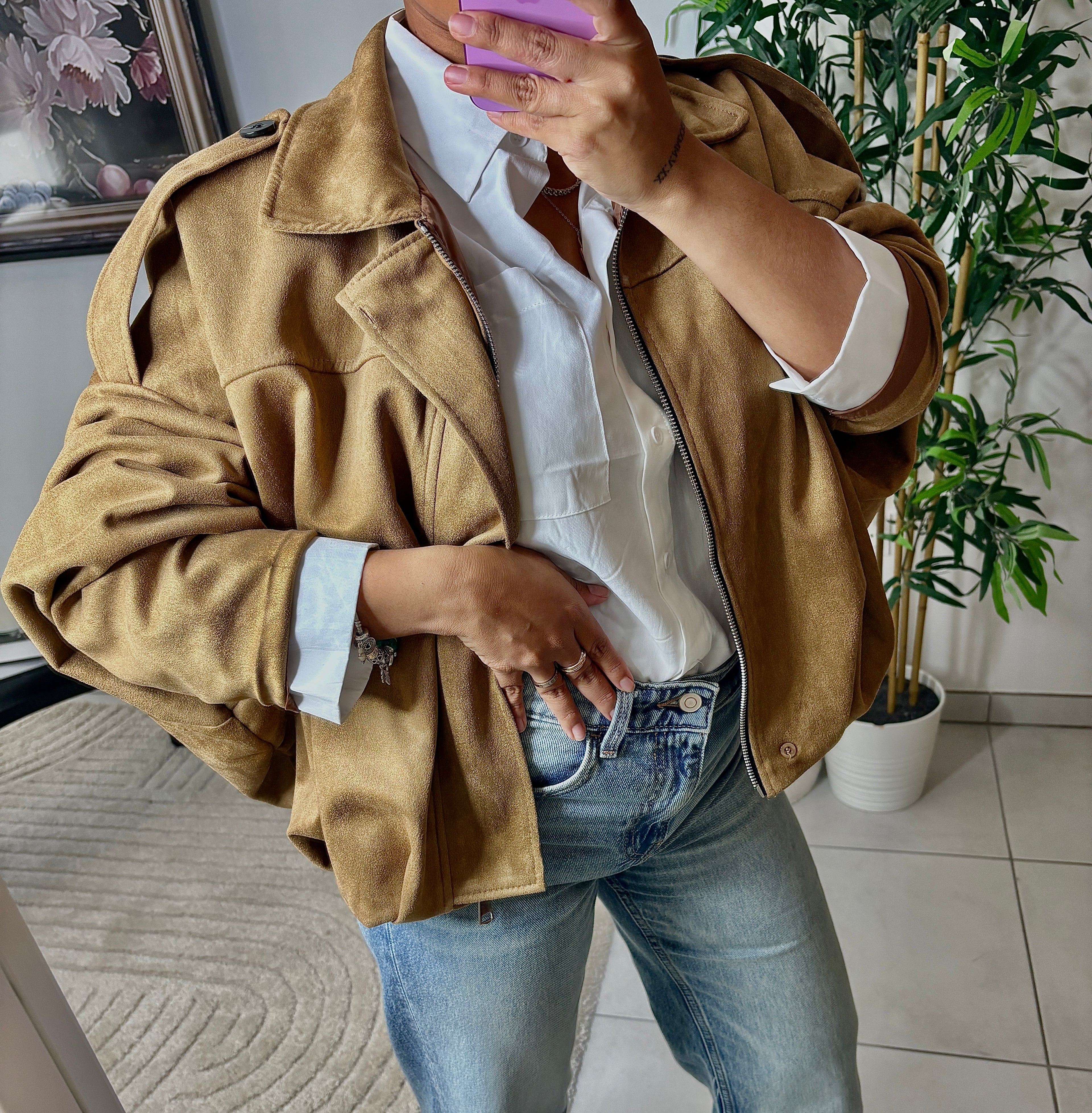 Veste SUÉDINE marron