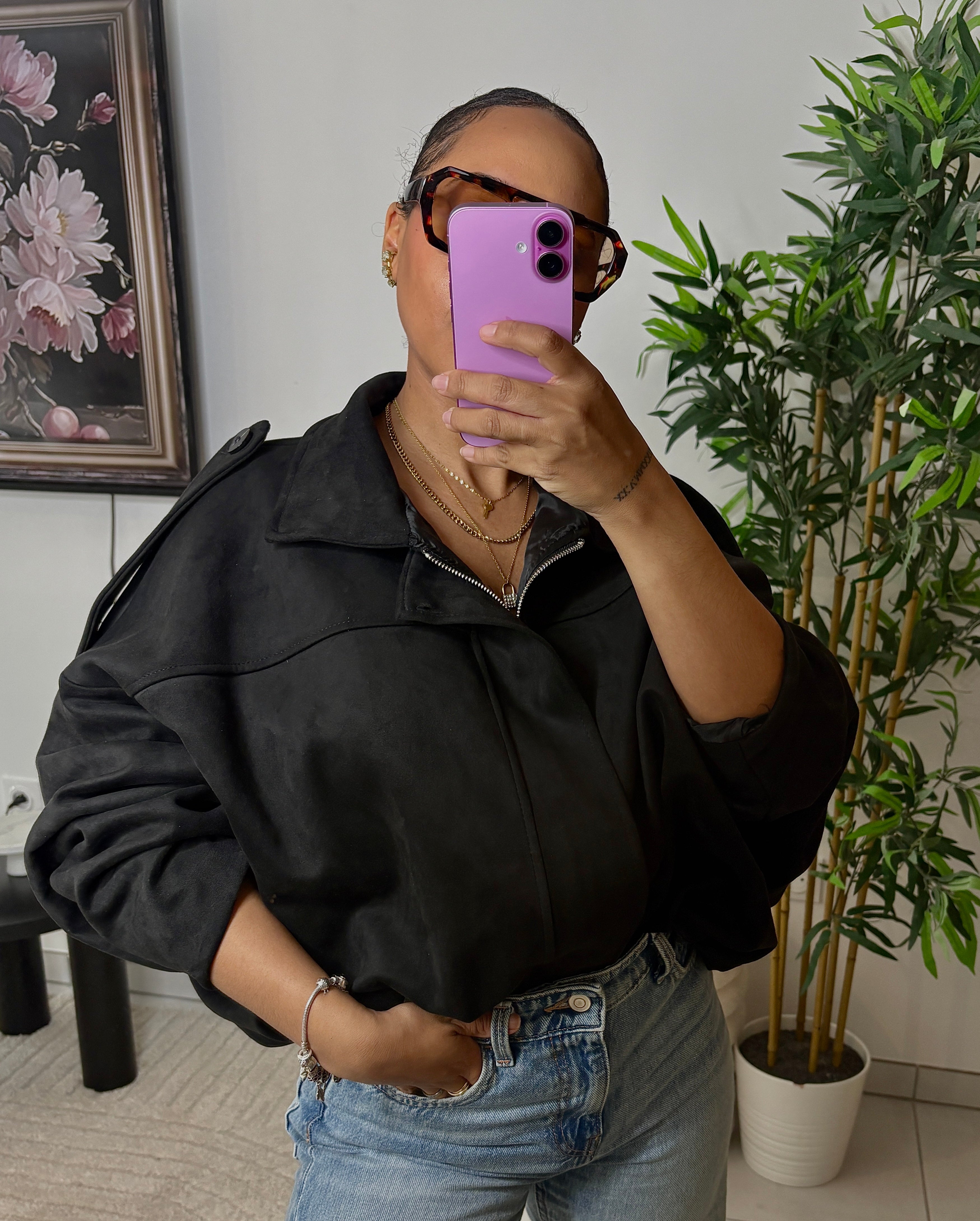 Veste SUÉDINE noir