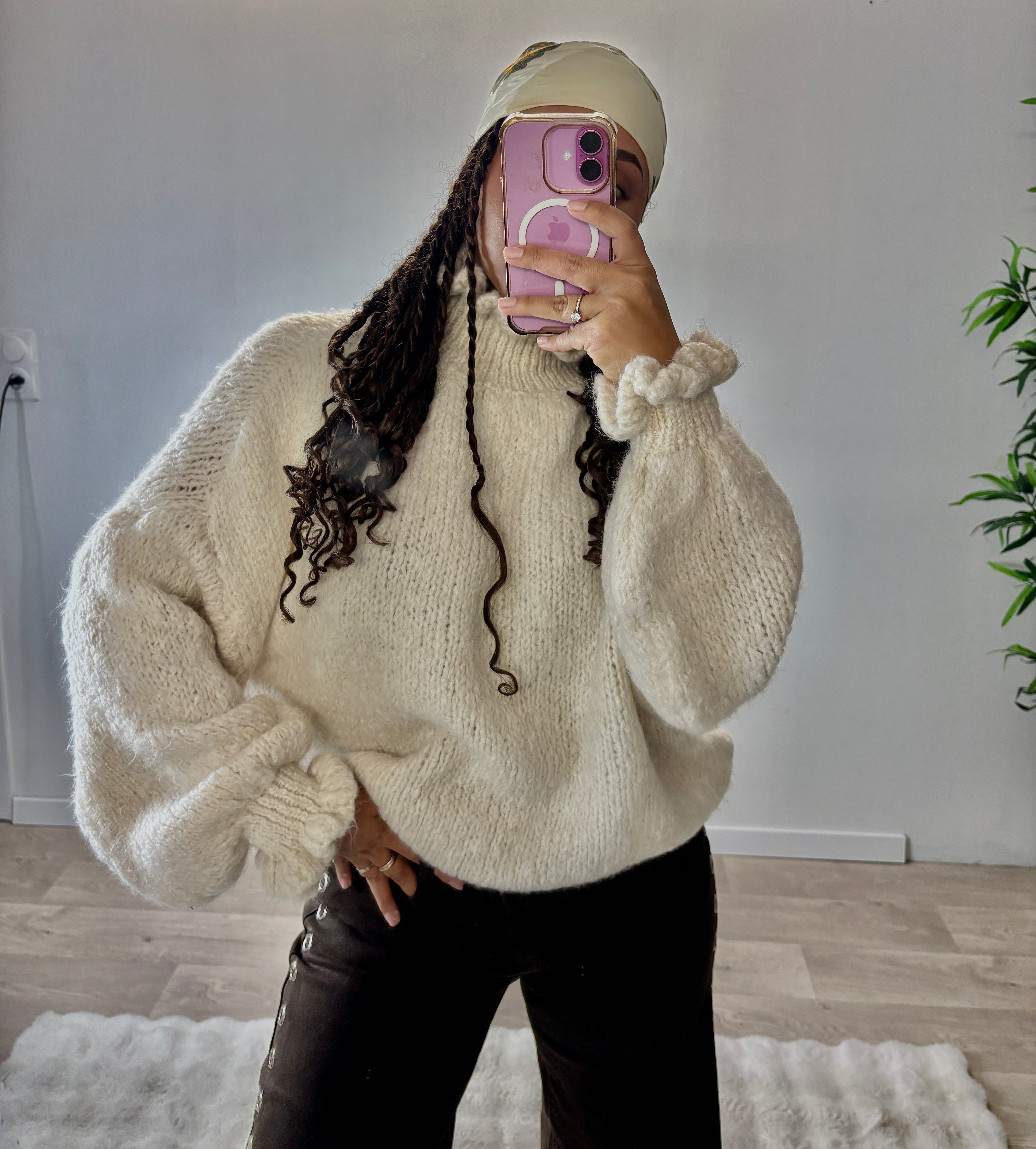 PULL EN MAILLE OVERSIZE Beige