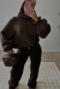 PULL EN MAILLE OVERSIZE Marron