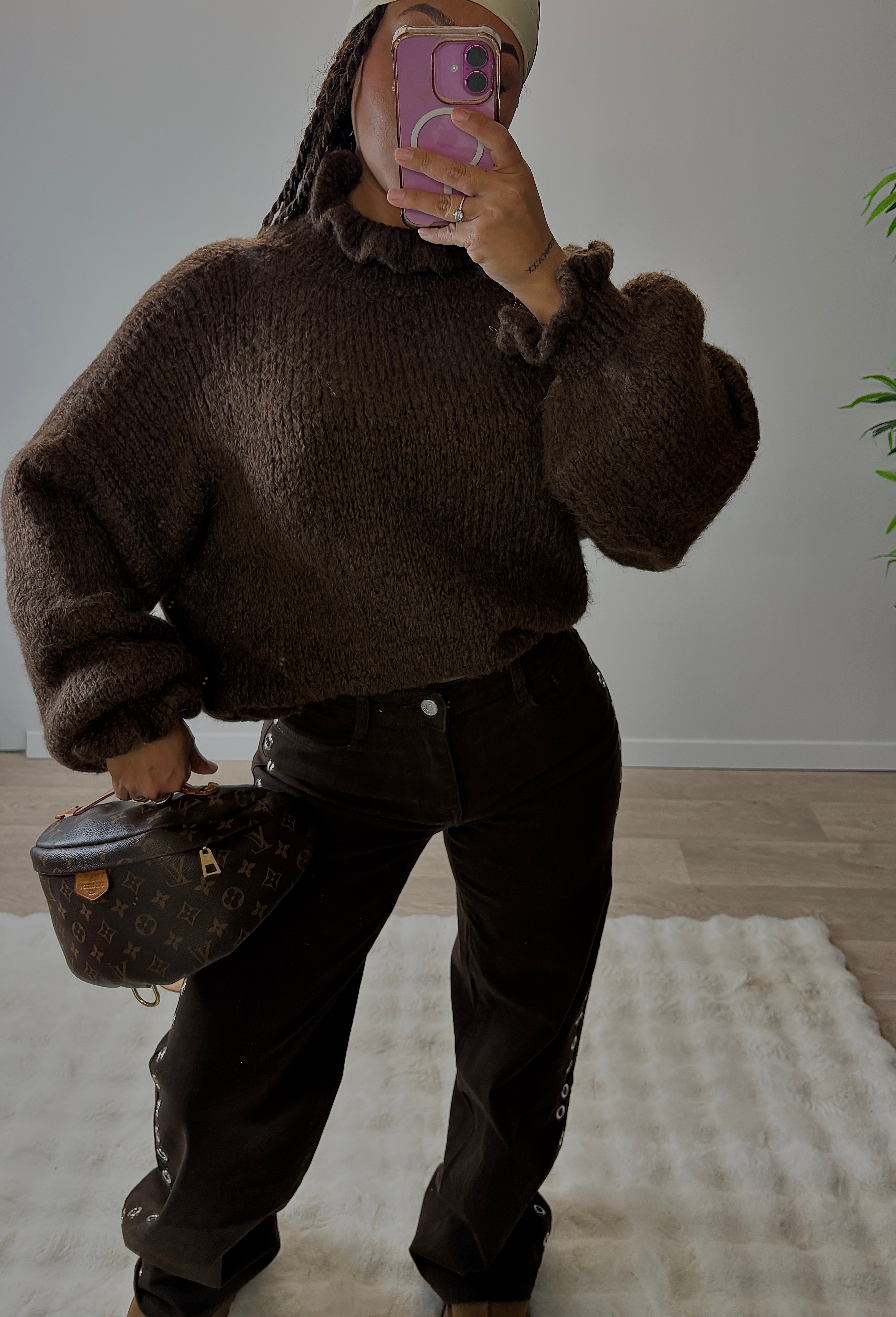 PULL EN MAILLE OVERSIZE Marron