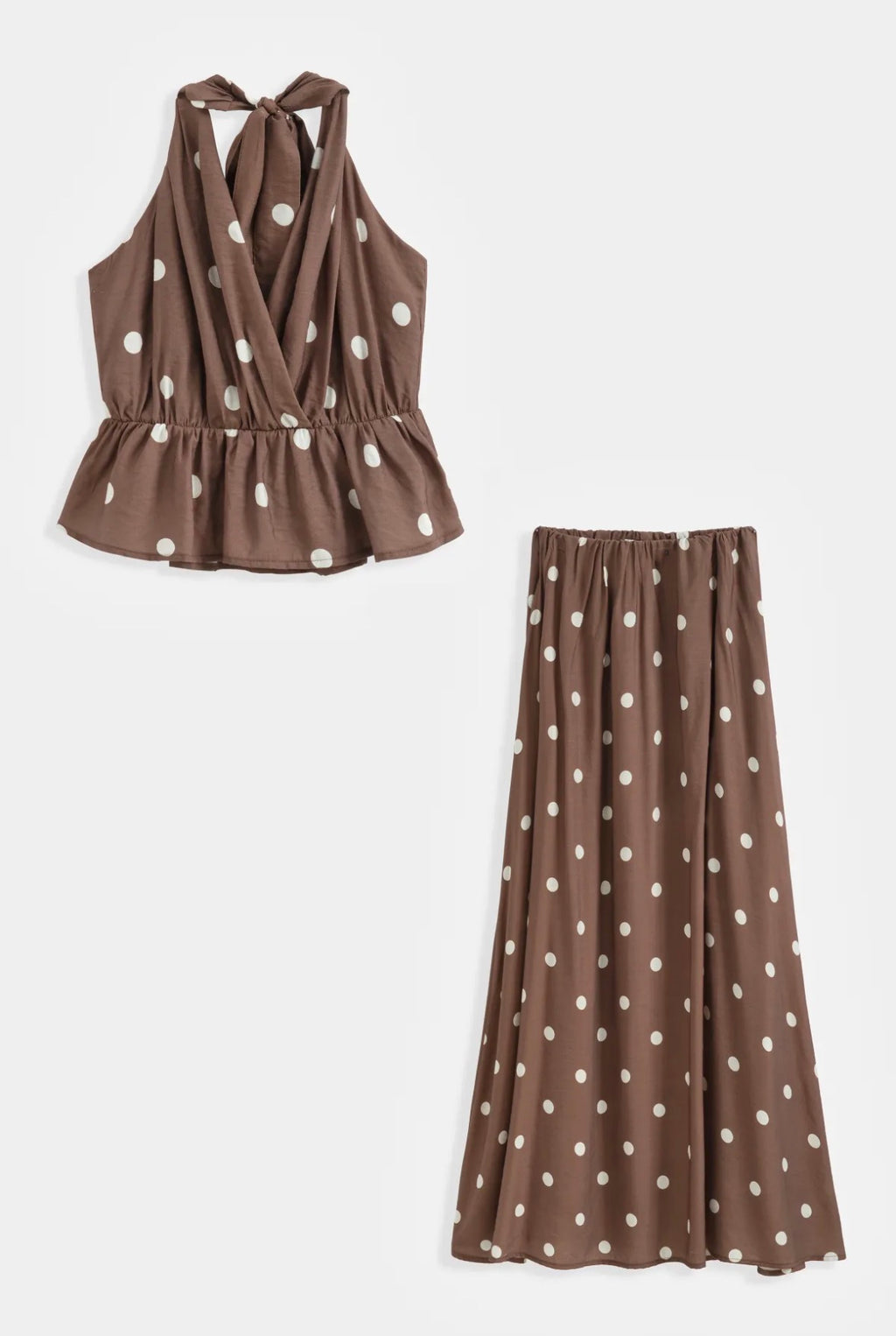 Ensemble Top Jupe longue à Pois